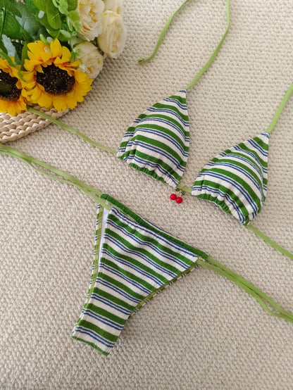 2 Piece Halter String Triangle Bikini Swimwear Mesh Swimsuit Solid Bathers Bathing Swimming Swim Suit Beachwear The Clothing Company Sydney