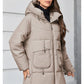 Hooded Parkas Women's Plus Size Casual Hooded Pocket Women Down Jacket Coat Outwear