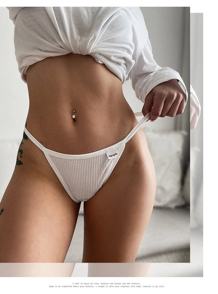 Cotton Women's Panties Thongs Lingerie Briefs Female Underwear Sports G-String T-Back Breathable Underpants