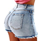 Cotton Denim Shorts for Women's Summer Street Style High Waist Jeans Casual Y2K Crop Shorts The Clothing Company Sydney