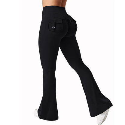 Flared Gym Push Up Impact Leggings Hip Lifting Running Workout Pocket Quick-Dry Yoga Pants The Clothing Company Sydney