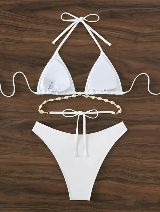 Triangle Bikini Set Decorated With Seashell Swimsuit Women Swimwear Bathers Bathing Swimming Swim Suit Beachwear The Clothing Company Sydney