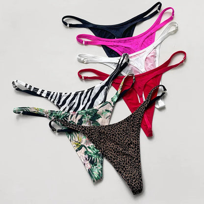 Ice Slik Low Waist G String Printed Womens Panties Sexy Briefs Thong T-back Underwear Female Lingerie The Clothing Company Sydney