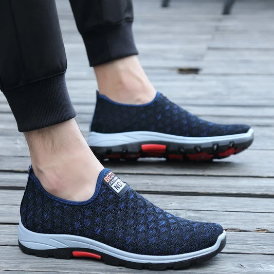 Summer Mesh Casual Shoes Breathable Slip on Mens Loafers Lightweight Sneakers Non-slip Walking Shoes The Clothing Company Sydney
