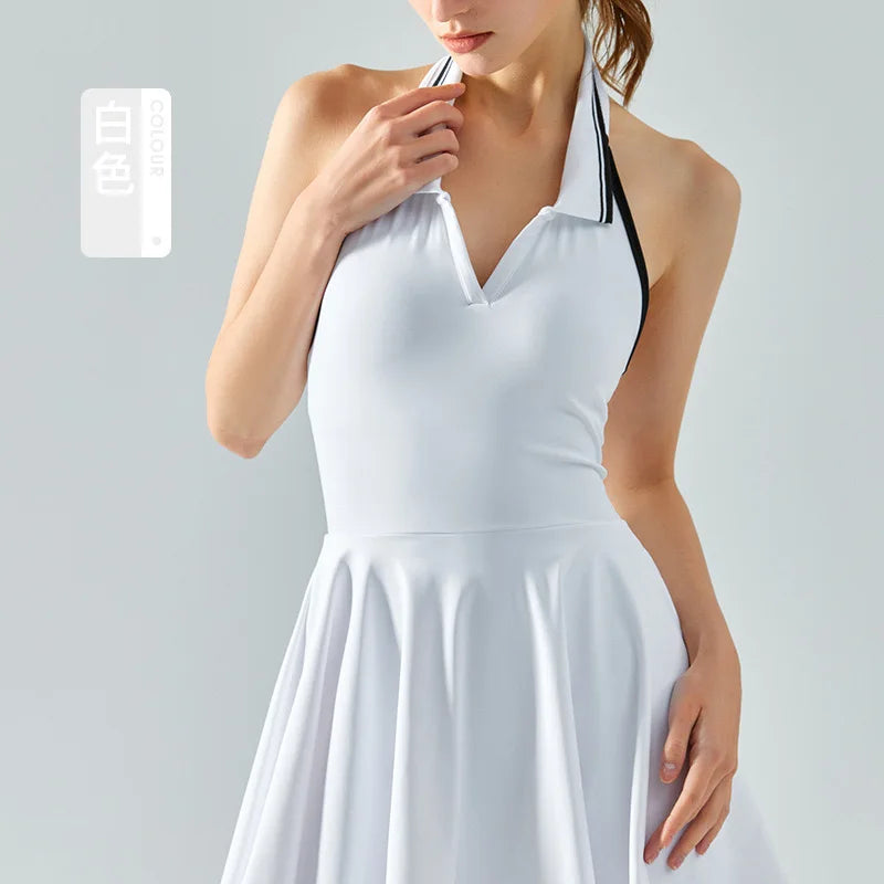 Polo Tennis Dress With Chest Pads Shorts Stretchy Fitness Skorts Tummy Control Yoga Skirts Gym Clothing Activewear The Clothing Company Sydney