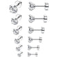 3-8mm Small Black Silver Colour Earrings Stone CZ Crystal Ear Studs Surgical Steel Cubic Unisex Accessories