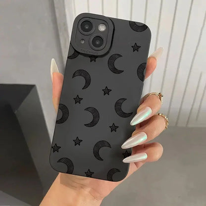 Gothic Style Black Lip Phone Case For iPhone 15 14 13 12 Pro Max Mini Shockproof Soft Silicone Cover The Clothing Company Sydney