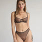 Seamless Bra Set See Through Lingerie Outfit Fine Lace Underwear Intimate 2 Piece Set