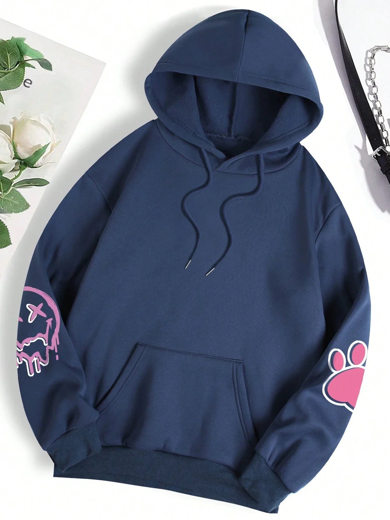 Hip Hop Street Casual Printed Female Hoodie Oversize Loose Sweatshirts Autumn Warm Fleece Clothing Top