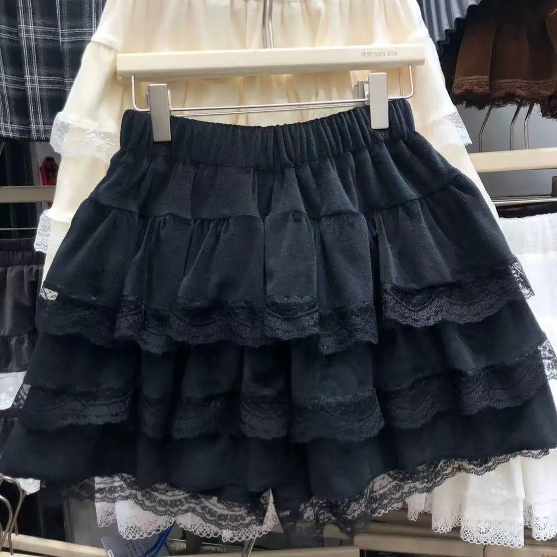 Y2k Cute Ruffled Plaid Skirt Punk Rock Casual Women's Skirts