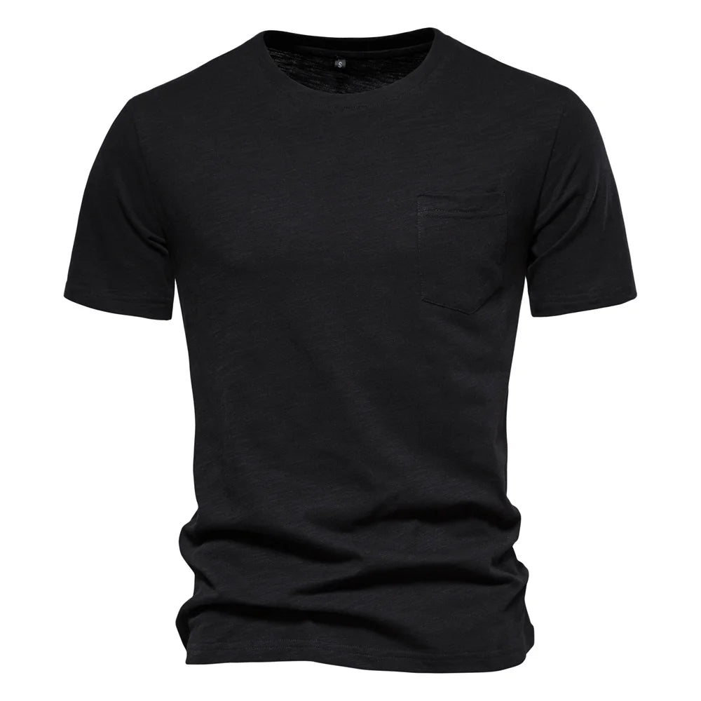 100% Cotton Men's T-shirt Casual Soft Fitness Summer T-shirts O-Neck Short Sleeve Top