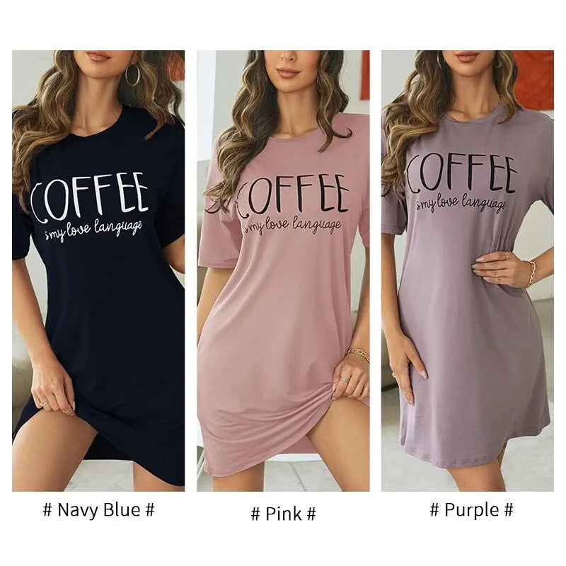 Women's Nightdress Short Sleeve Cartoon Nightgowns Sweet Casual Sleepwear Pyjamas Sleepdress The Clothing Company Sydney