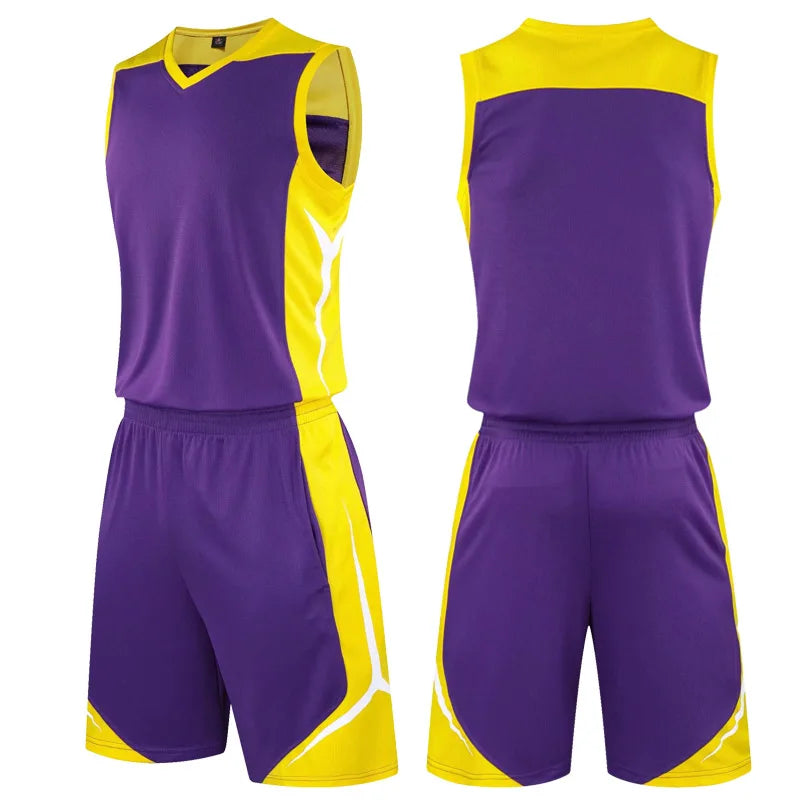 2 Piece Sportswear Basketball Jersey Shorts Set Blank custom Men Women Kids Basketball Uniforms
