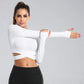 Long Sleeve Midriff Yoga Tops Sports Fitness Crop Top Gym Shirts Slim Fit Running Tank Tops Criss Cross Top The Clothing Company Sydney