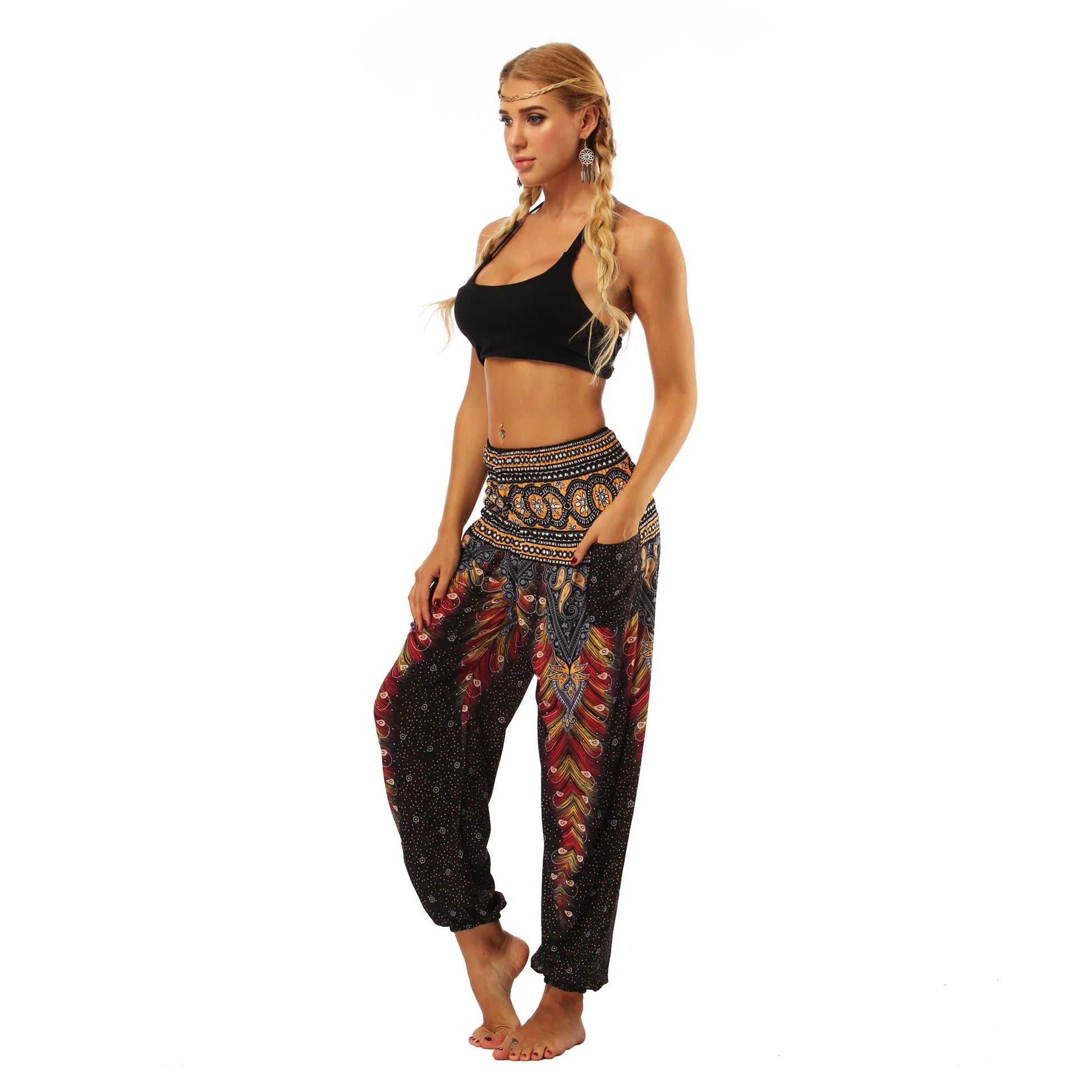 Women's Harem Pants Bohemian Yoga Pants Flowy Trouser Yoga Boho Hippie Clothing Pilates Pants with Pocket The Clothing Company Sydney