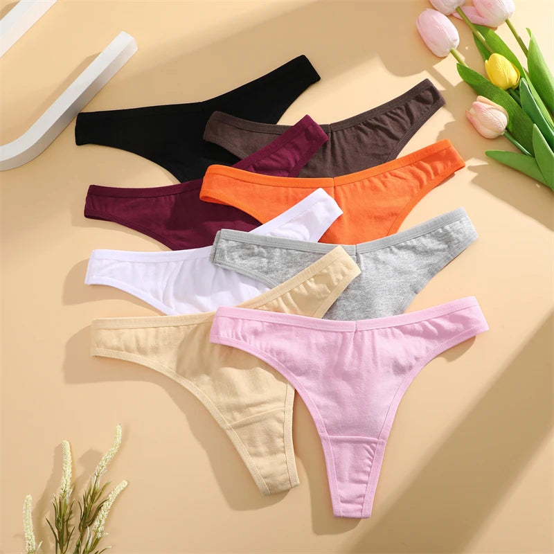 3 Pack Cotton Seamless Panties Comfort Underwear Women Low Waist Breathable Thongs Solid Sport G-String Soft Lingerie