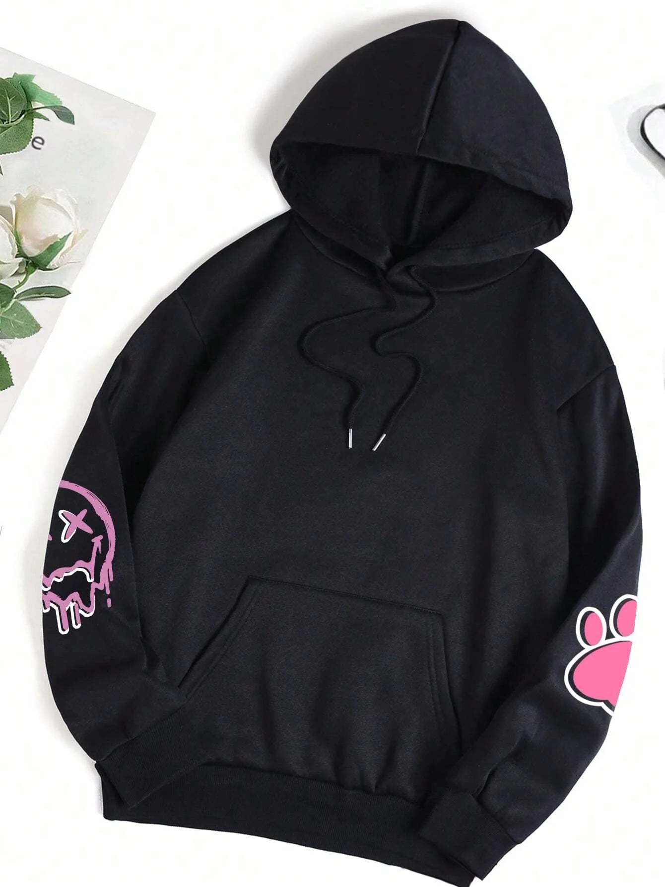 Hip Hop Street Casual Printed Female Hoodie Oversize Loose Sweatshirts Autumn Warm Fleece Clothing Top