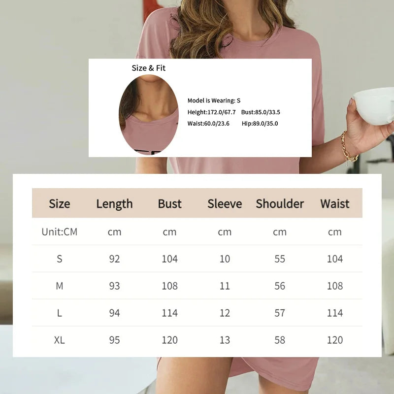 Women's Nightdress Short Sleeve Cartoon Nightgowns Sweet Casual Sleepwear Pyjamas Sleepdress The Clothing Company Sydney