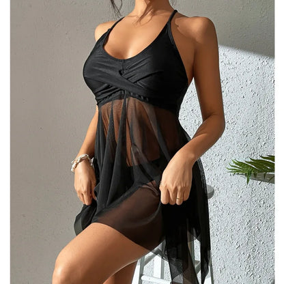 Plus size women's tankini set two-piece bathing suit with swim dress, The Clothing Company Sydney swimsuit