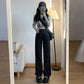 High Waisted Jeans Y2K Fashion Women Clothing Blue Black Straight Leg Denim Pants Trousers Mom Jean Baggy Trousers