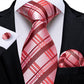 Classic Plaid Check Red Blue White Striped Silk Ties For Men Business Wedding Men's Neck Tie Handkerchief Cufflinks Gift For Men The Clothing Company Sydney