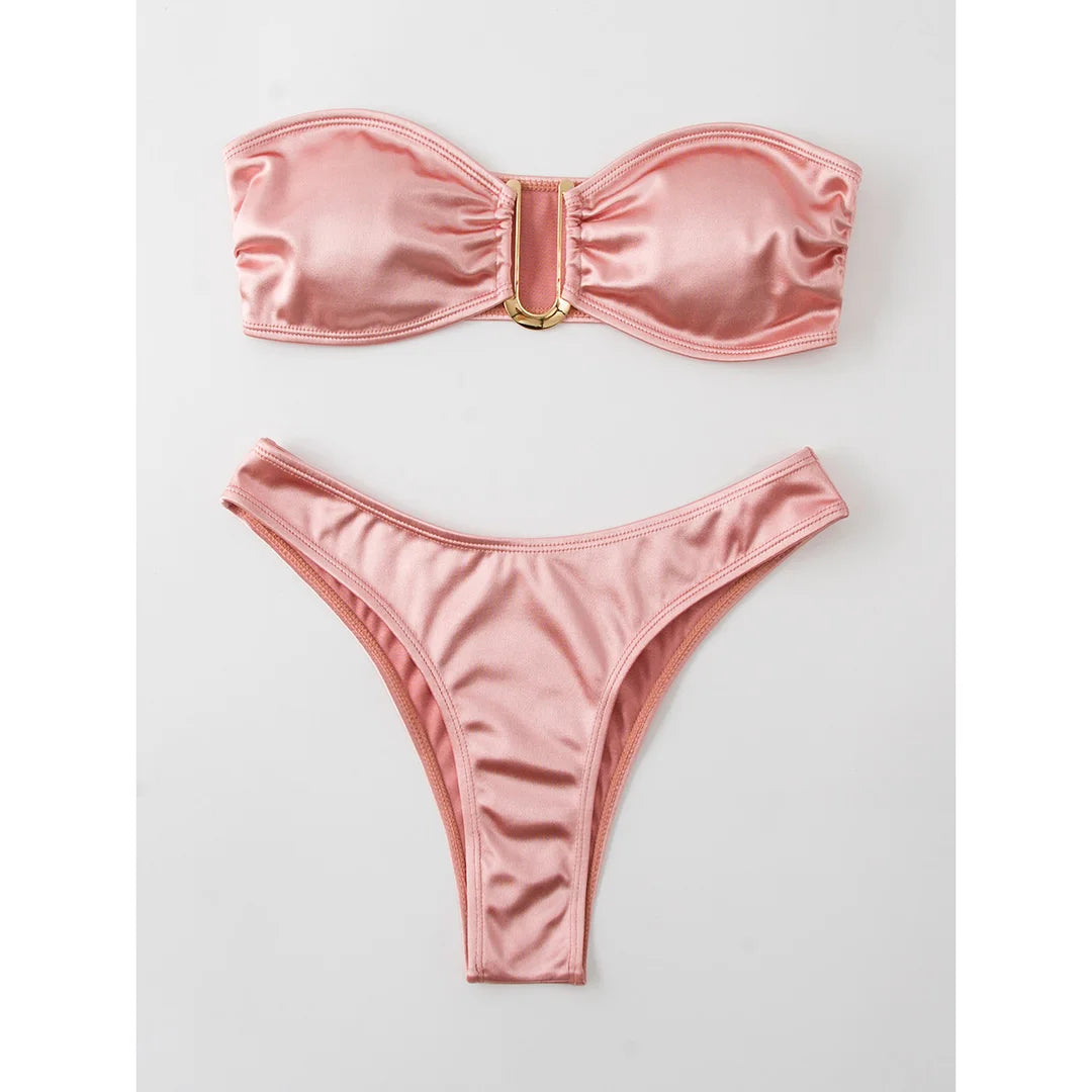 2 Piece Bandeau Strapless Bikini Swimsuit Swimwear Two-piece Bikini set Padded Bather Bathing Suit The Clothing Company Sydney