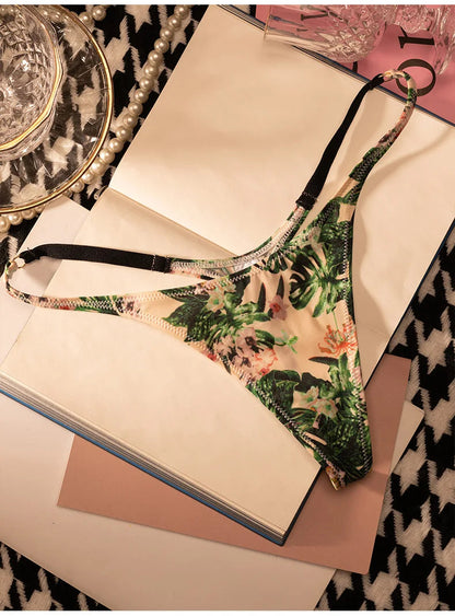 Ice Slik Low Waist G String Leopard Floral Print Women Panties Briefs Thong T-back Underwear Lingerie The Clothing Company Sydney