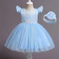 Cute Baby Girl's Tutu Dress Embroidery Lace Flower Princess Gown Birthday Party Newborn Formal Dress The Clothing Company Sydney