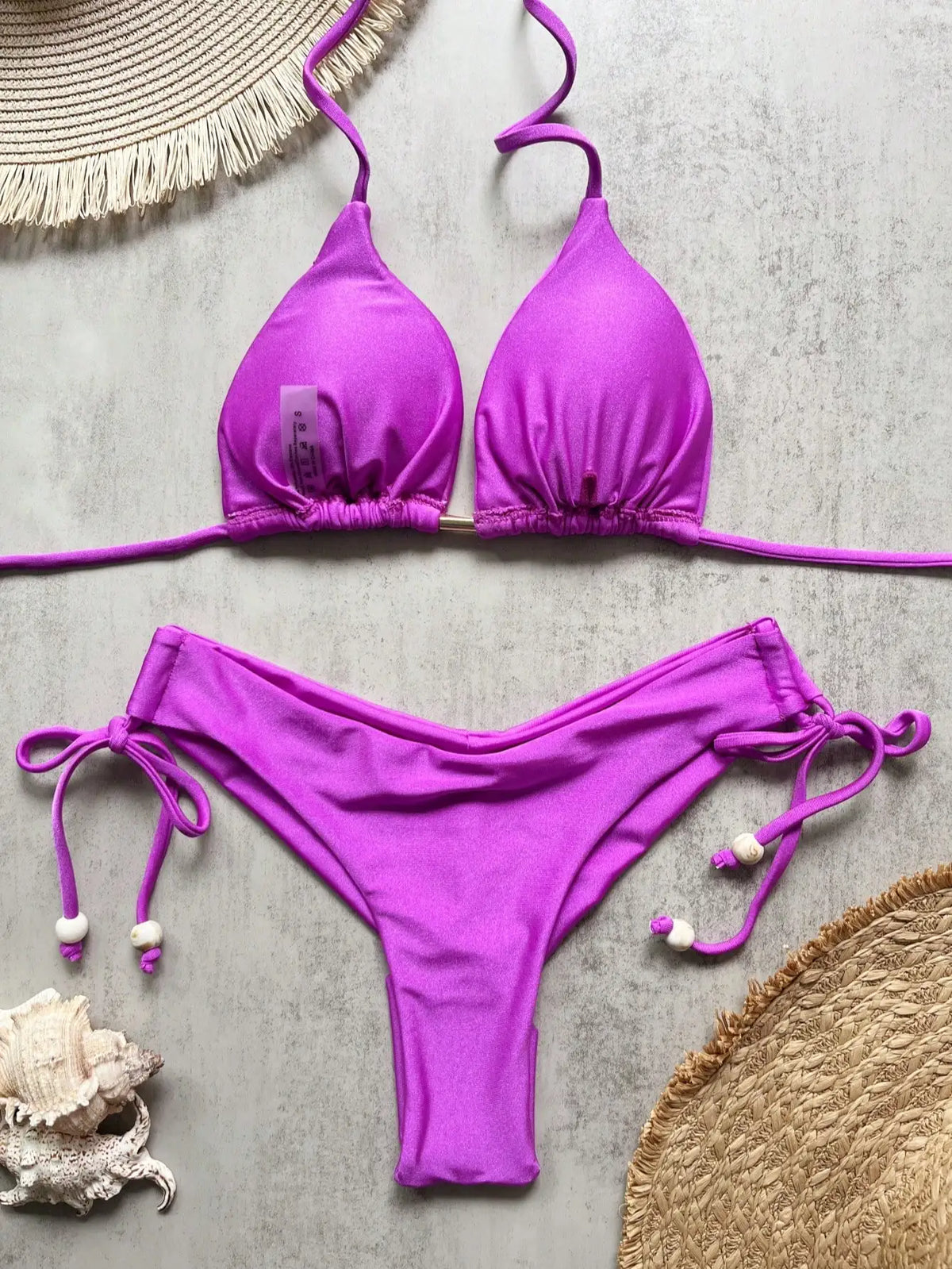 Two-piece micro bikini set for women by The Clothing Company Sydney, featuring triangle swimwear perfect for beachwear and swimming.