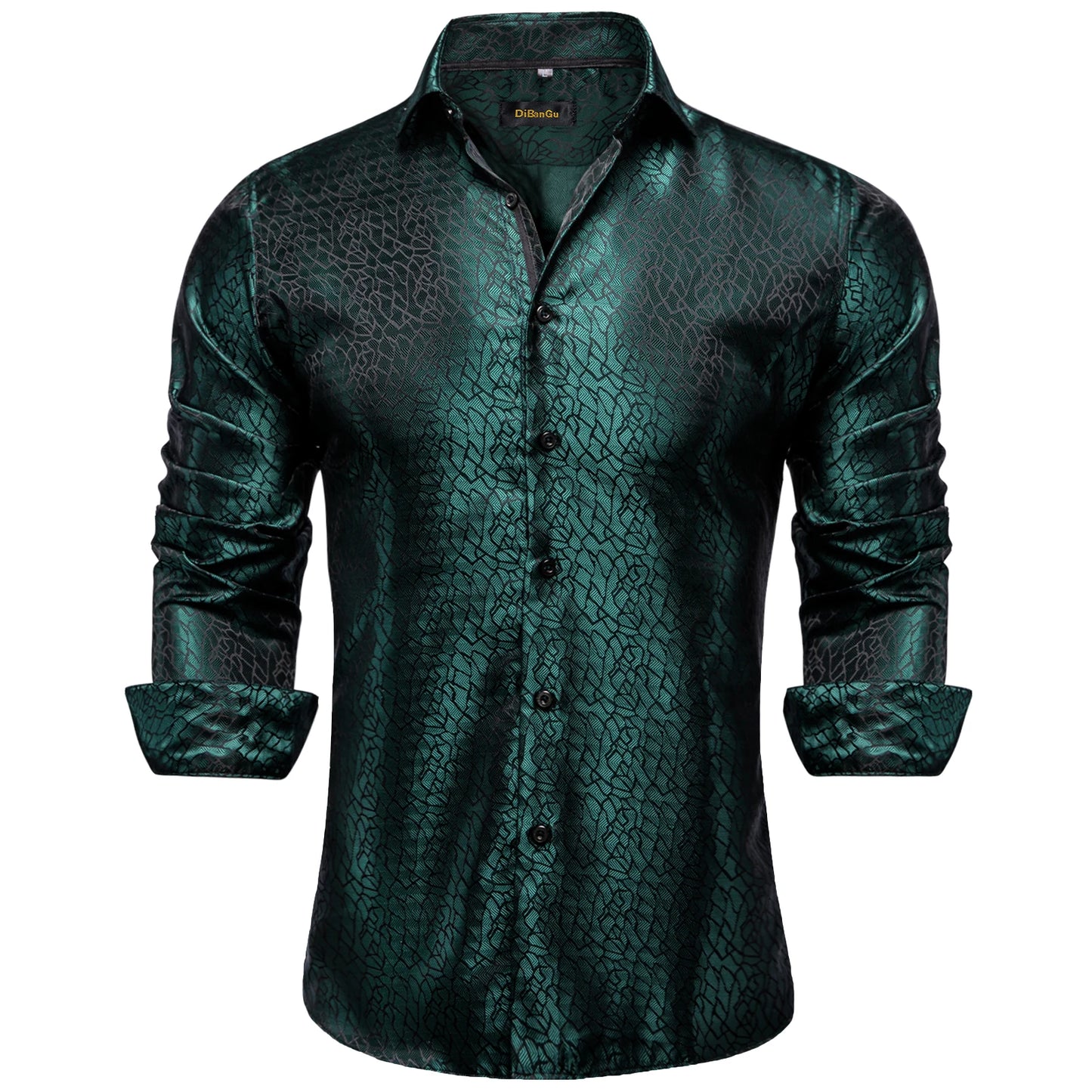 Men's Long Sleeve Black Paisley Silk Dress Shirts Casual Tuxedo Wedding Party Shirt Luxury Designer Men Clothing The Clothing Company Sydney