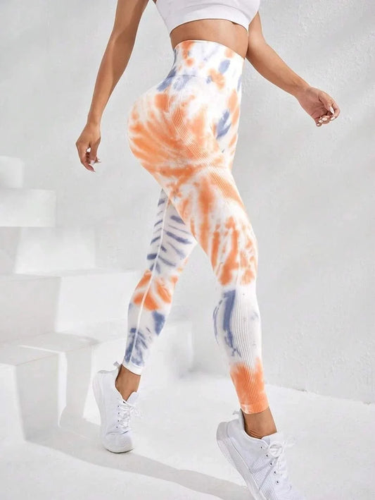 3D Print Tie Dye Sports Women Seamless High Waist Fitness Push Up Leggings Gym Clothing Workout Tights Pants The Clothing Company Sydney