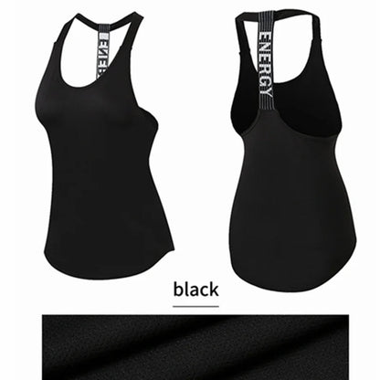Women Gym Tops Black Sleeveless Yoga Fitness Shirt Gym Vest Running workout Sports Backless Singlet Top The Clothing Company Sydney