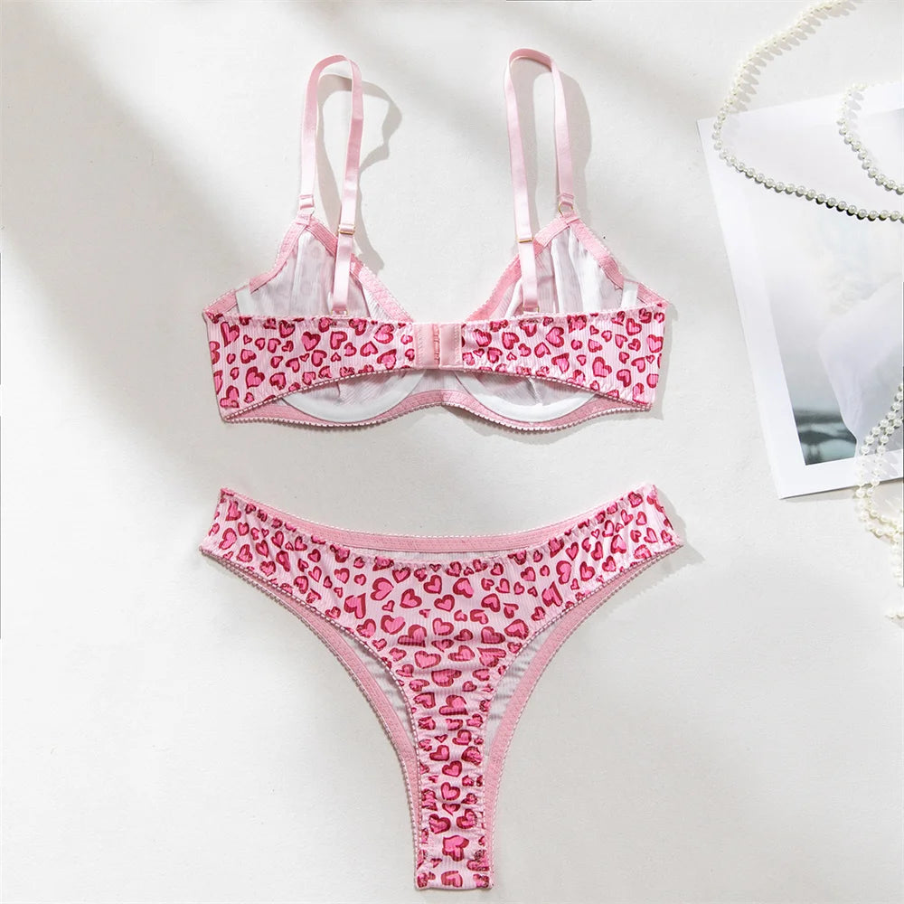 Knitted Lingerie 2 Piece Set Fashion Flower Printing Push Up Bras And Panties Suits Outfits The Clothing Company Sydney