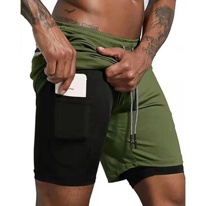 Men’s 2-in-1 Running Shorts – Double-Layer Gym Training & Beach Sportswear The Clothing Company Sydney