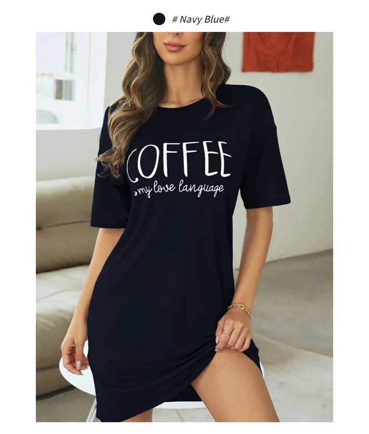 Women's Nightdress Short Sleeve Cartoon Nightgowns Sweet Casual Sleepwear Pyjamas Sleepdress The Clothing Company Sydney