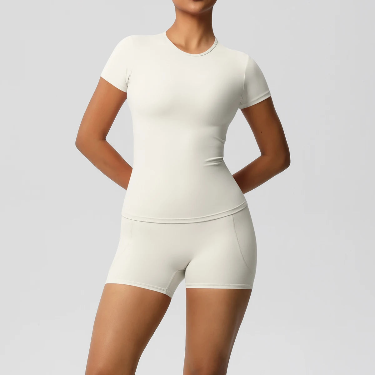 Workout Sportswear 2 Piece Piece Female Yoga Shirt Push Up Workout Clothes Outdoors Sport  High Waist  Fitness Sport Shorts