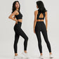 Women's Sportswear Yoga Set 2 Piece Gym Outfits Fitness Hollow Out Sports Bra and Leggings Suit Workout Clothes for Women Yoga Set The Clothing Company Sydney