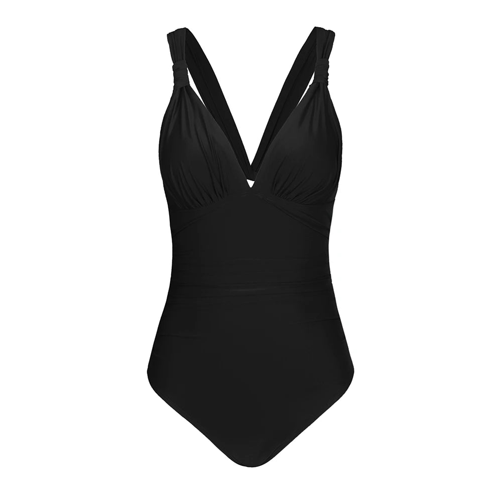 Backless Monokini Swimwear 2023 Bathing Suits Beachwear V-neck Ruched One-Piece Swimsuit The Clothing Company Sydney