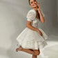 White Short Evening Sweetheart A-Line Mini Wedding Dress Detachable Sleeves Prom Gowns Bride Formal Party Dress The Clothing Company Sydney