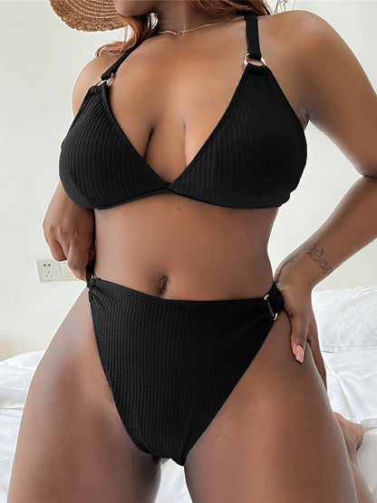 Ribbed Bikini Large Size Plus Size Women Swimsuit Two piece Bikini set Bather Bathing Suit Swimwear The Clothing Company Sydney