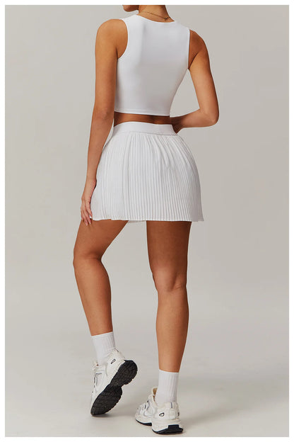 Two Piece Women's Yoga Sports Indoor Outdoor Fitness Tennis Yoga Skirt