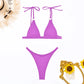 Ribbed High Leg Cut Bikini Swimwear Swimsuit Two-piece Bikini set Bather Bathing Suit