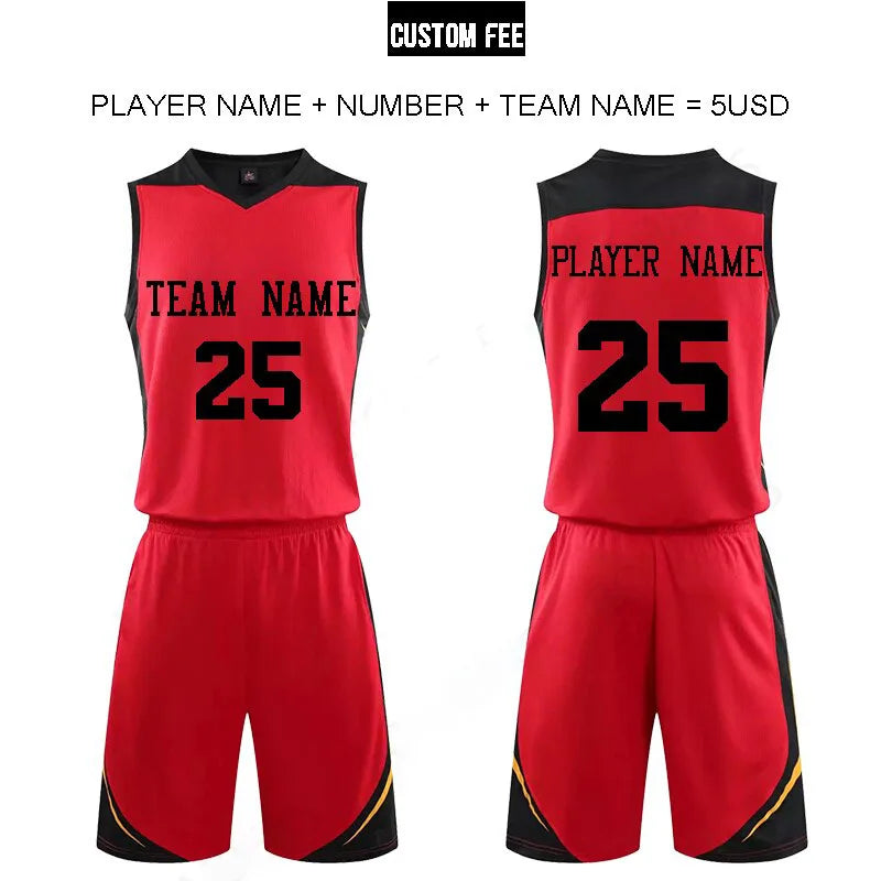 2 Piece Sportswear Basketball Jersey Shorts Set Blank custom Men Women Kids Basketball Uniforms