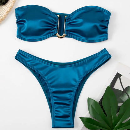 2 Piece Bandeau Strapless Bikini Swimsuit Swimwear Two-piece Bikini set Padded Bather Bathing Suit The Clothing Company Sydney
