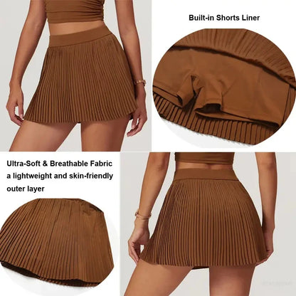 Two Piece Women's Yoga Sports Indoor Outdoor Fitness Tennis Yoga Skirt