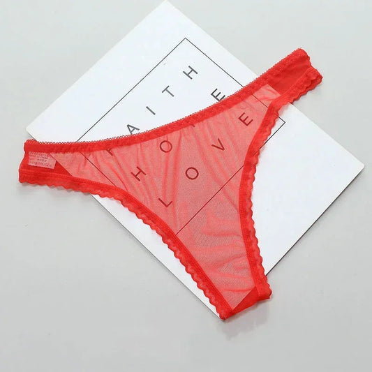 Transparent Thong Panties Women Lace See Through Mesh Bottom Seamless Low-rise T-pants Underwear The Clothing Company Sydney