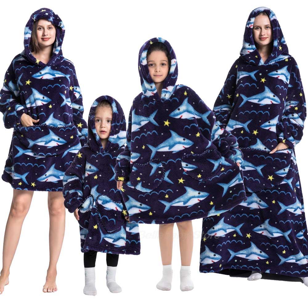 Family Hoodie Blanket for Winter Large Oversize Hoodie for Adult and Child Wearable Hooded Blanket The Clothing Company Sydney