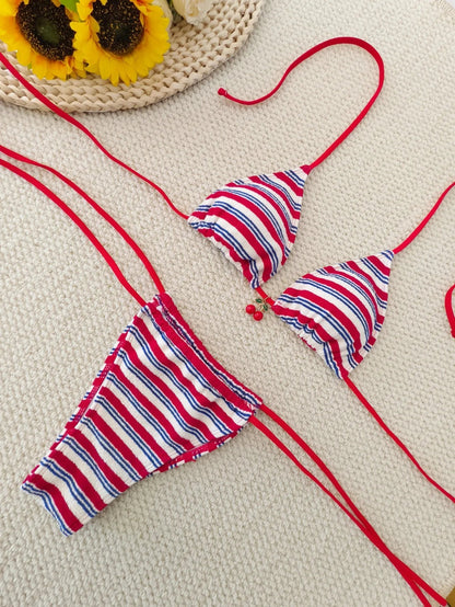 2 Piece Halter String Triangle Bikini Swimwear Mesh Swimsuit Solid Bathers Bathing Swimming Swim Suit Beachwear The Clothing Company Sydney