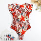 One-piece Swimsuit Zipper Swimsuit Bikini Women's Thickened Printed Swimming Beach Wear The Clothing Company Sydney