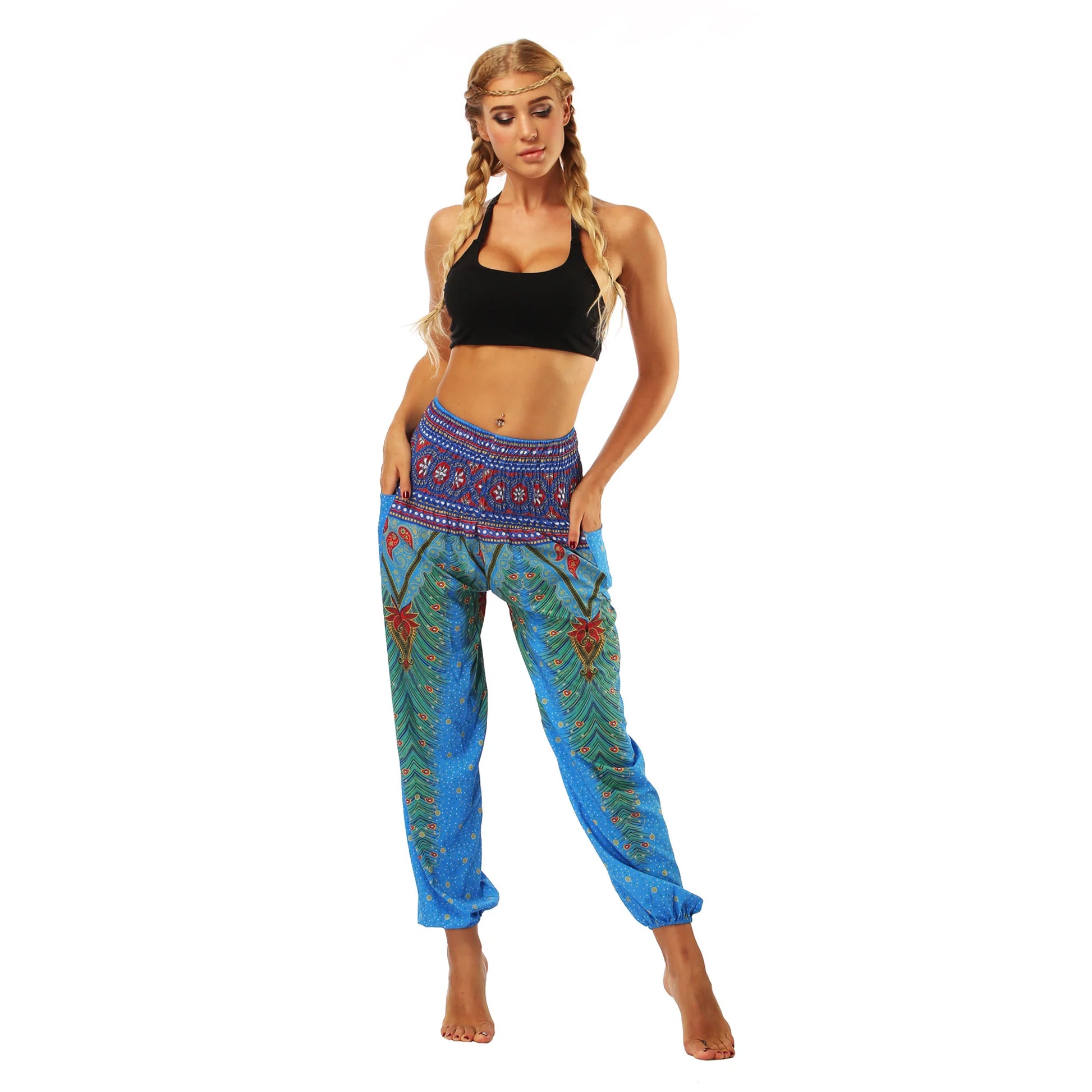 Women's Harem Pants Bohemian Yoga Pants Flowy Trouser Yoga Boho Hippie Clothing Pilates Pants with Pocket The Clothing Company Sydney